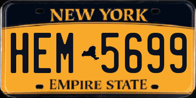 NY license plate HEM5699