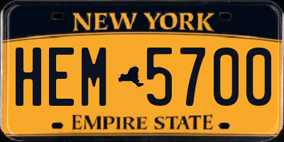 NY license plate HEM5700