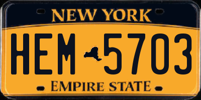 NY license plate HEM5703