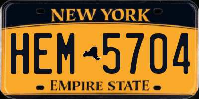 NY license plate HEM5704