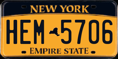 NY license plate HEM5706