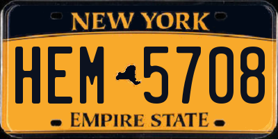 NY license plate HEM5708