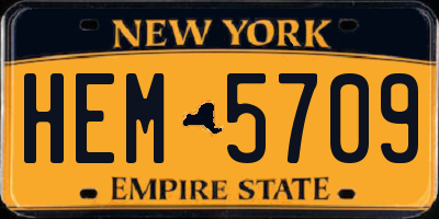 NY license plate HEM5709