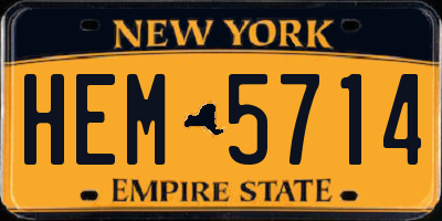 NY license plate HEM5714