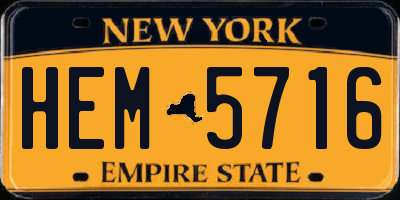 NY license plate HEM5716