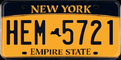 NY license plate HEM5721