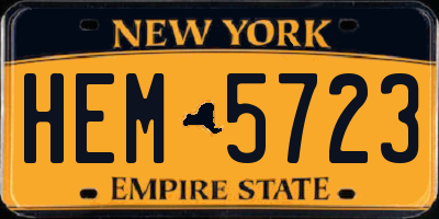NY license plate HEM5723