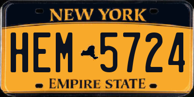 NY license plate HEM5724
