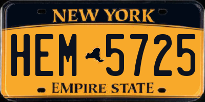 NY license plate HEM5725