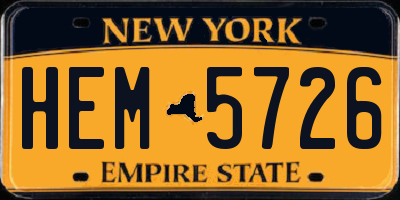 NY license plate HEM5726