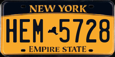 NY license plate HEM5728