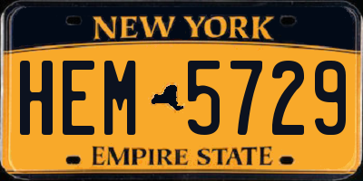 NY license plate HEM5729