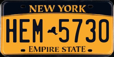 NY license plate HEM5730