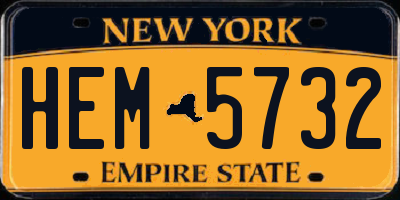 NY license plate HEM5732