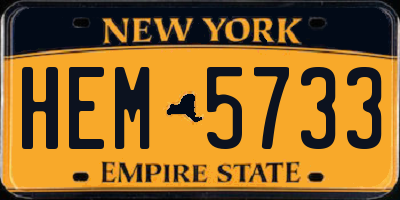 NY license plate HEM5733