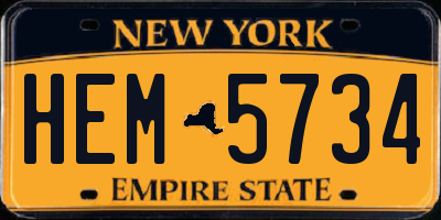 NY license plate HEM5734