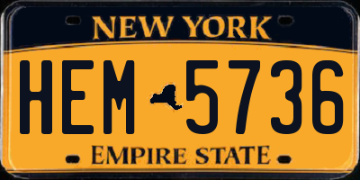 NY license plate HEM5736