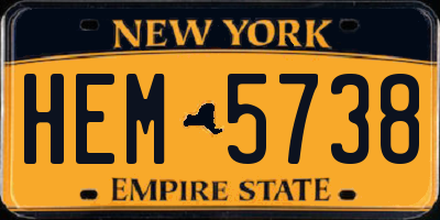 NY license plate HEM5738