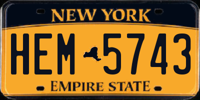 NY license plate HEM5743