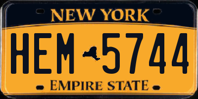 NY license plate HEM5744