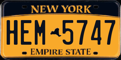 NY license plate HEM5747