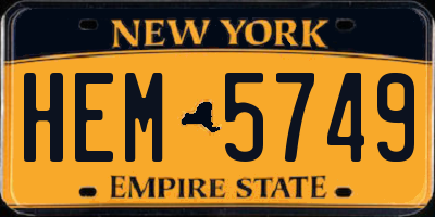 NY license plate HEM5749
