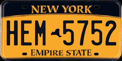 NY license plate HEM5752