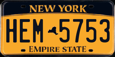 NY license plate HEM5753