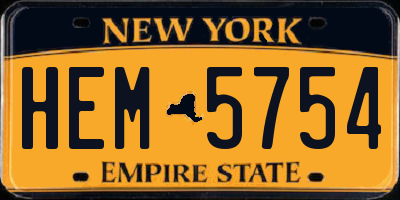 NY license plate HEM5754