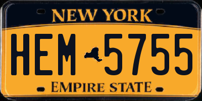 NY license plate HEM5755
