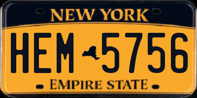 NY license plate HEM5756