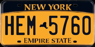 NY license plate HEM5760