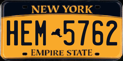 NY license plate HEM5762