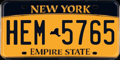 NY license plate HEM5765