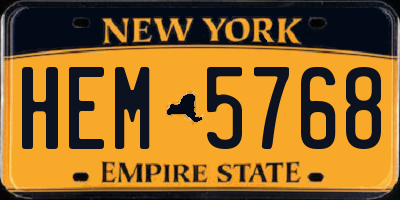 NY license plate HEM5768