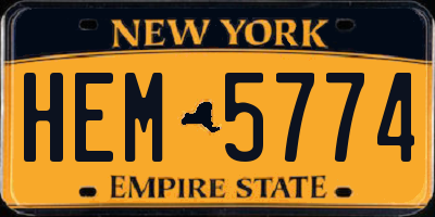 NY license plate HEM5774