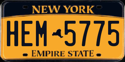 NY license plate HEM5775