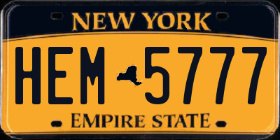 NY license plate HEM5777