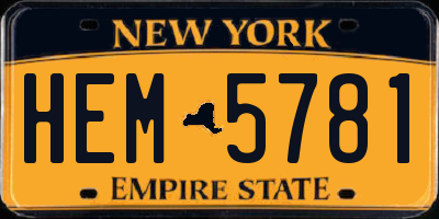 NY license plate HEM5781