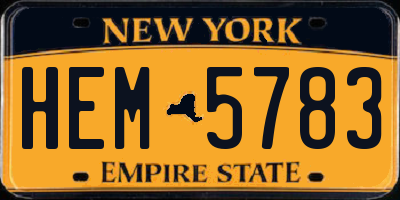 NY license plate HEM5783