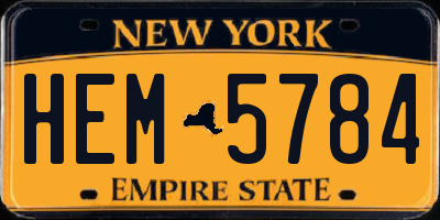 NY license plate HEM5784