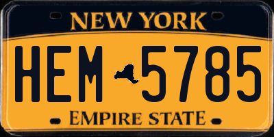 NY license plate HEM5785