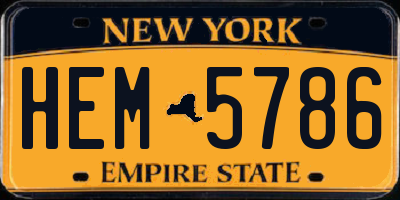 NY license plate HEM5786