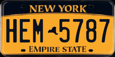NY license plate HEM5787