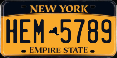 NY license plate HEM5789