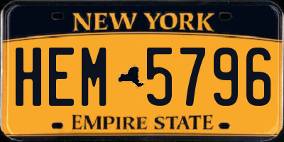 NY license plate HEM5796