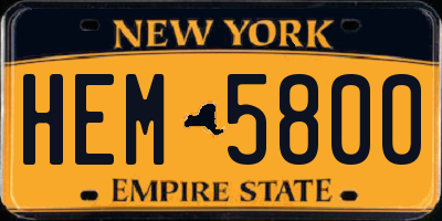 NY license plate HEM5800