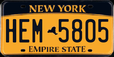 NY license plate HEM5805