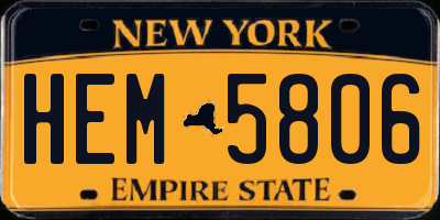 NY license plate HEM5806