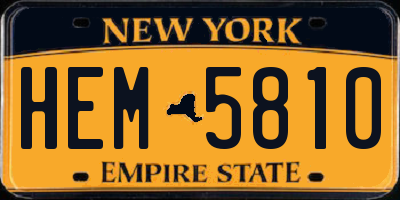 NY license plate HEM5810